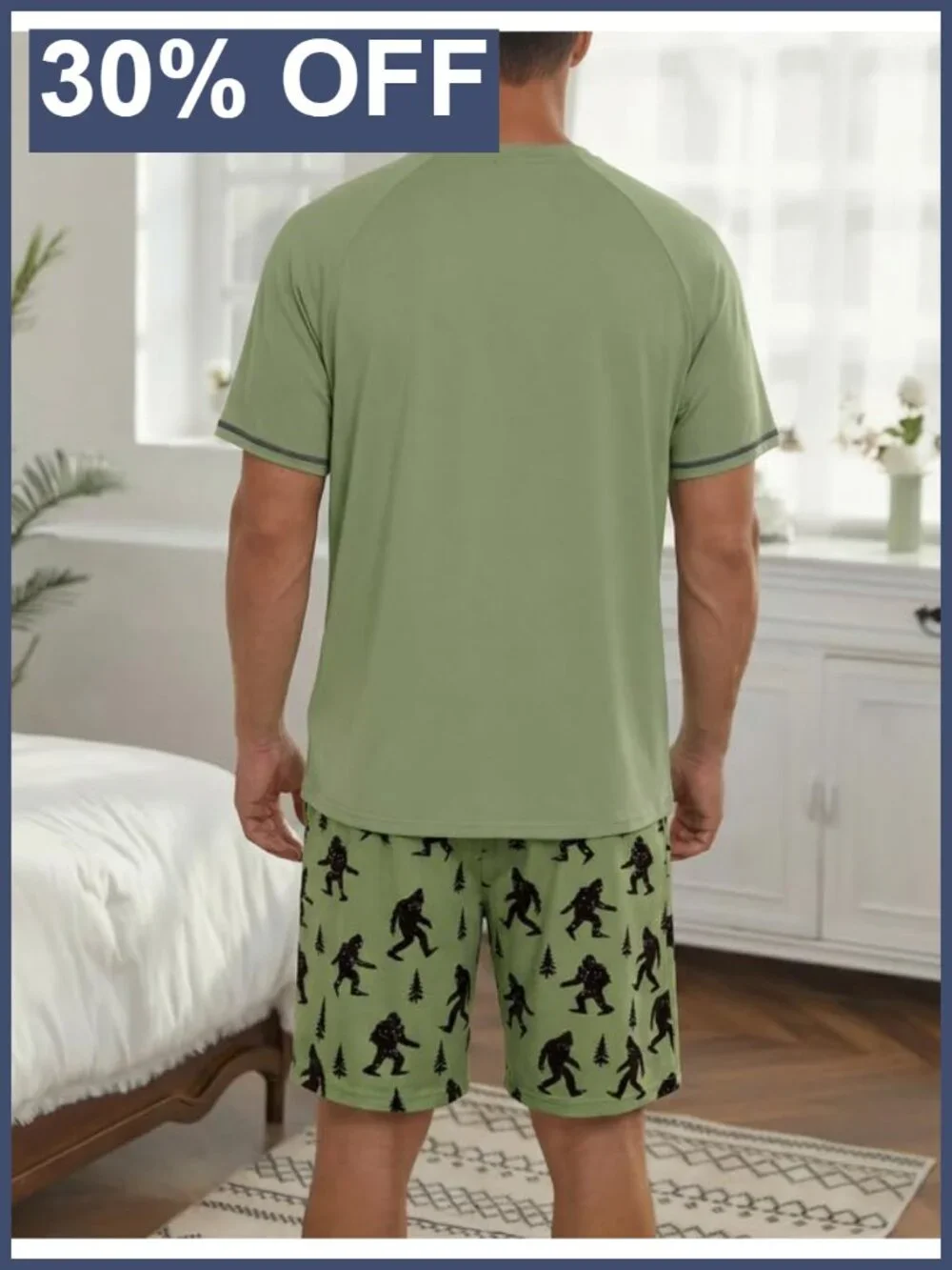 Mens Cotton Pajama Set 2 Piece Summer Sleepwear Short Sleeve Lounge Pjs with